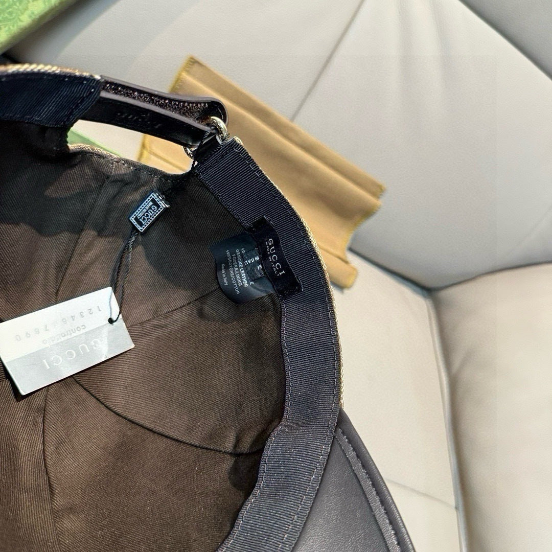 Leather Brim Baseball Cap(Adjustable Fit)-1